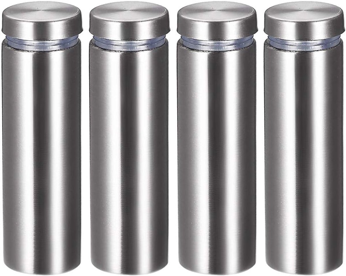 sourcing map 4 stuks. Glazen afstandshouder schroeven houder roestvrij staal voor 24 mm lang 12 mm DRM