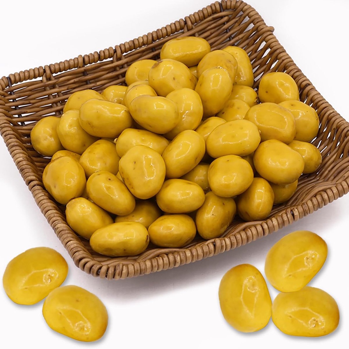 Kunstfruit aardappel voor decoratie levensechte nep-aardappelen imitatie plastic fruitdecoraties voor keuken thuis feest pub tafel mand fotografie rekwisiet ornament - 30 stuks