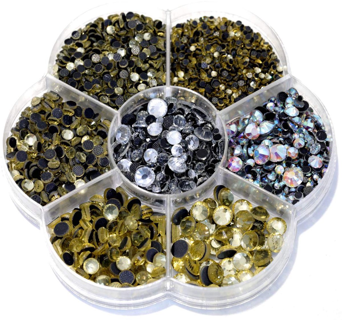 3000 stuks Hotfix strass steentjes, hotfix kristallen steentjes gemengde maten SS6-SS30 edelstenen voor kleding en ambachtelijke doe-het-zelf decoraties