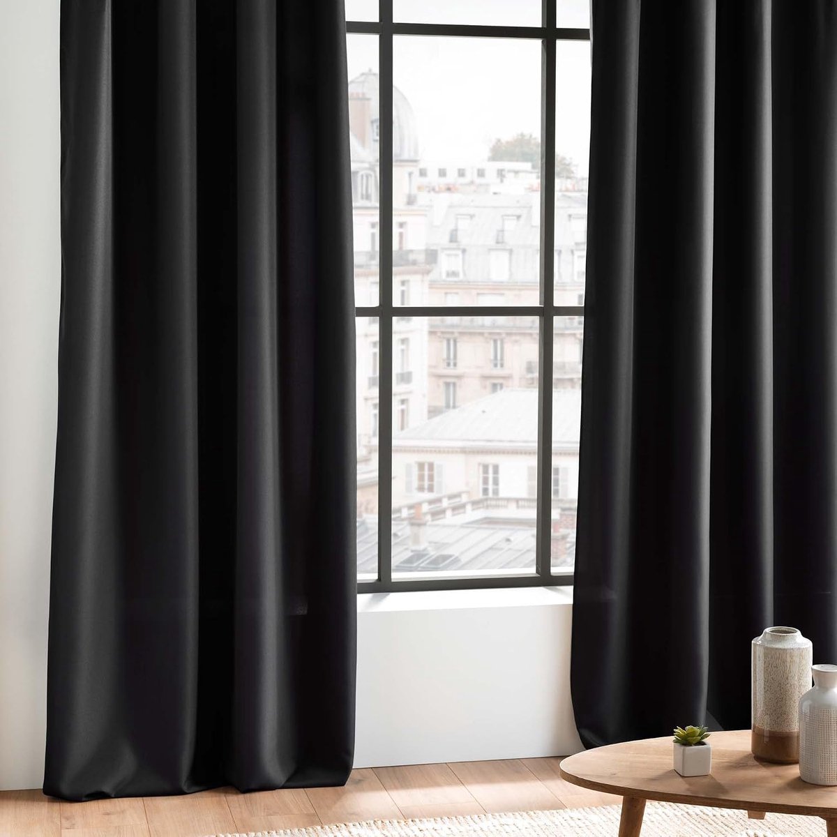 d'Intérieur 1609135 gordijnen, polyester, zwart, 140 x 260 cm