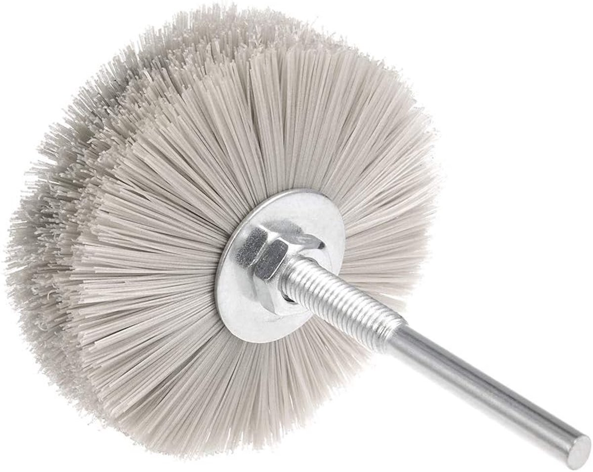 sourcing map nylon borstelopzetstuk schijfborstel draadschijfborstel 1000 korrels met schacht ø 6 mm 600 Grits