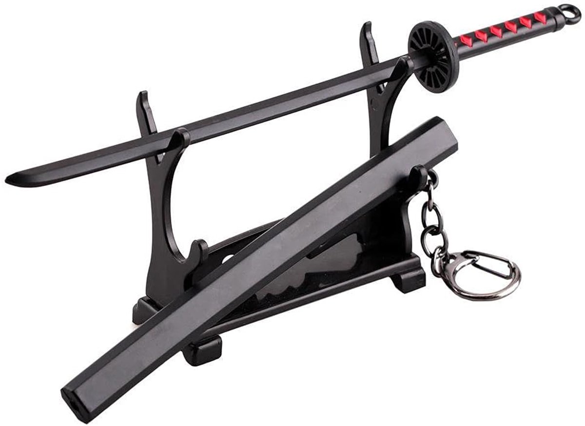 shop Demon Hunter Katana Brievenopener sleutelhanger met standaard, zwart, één maat