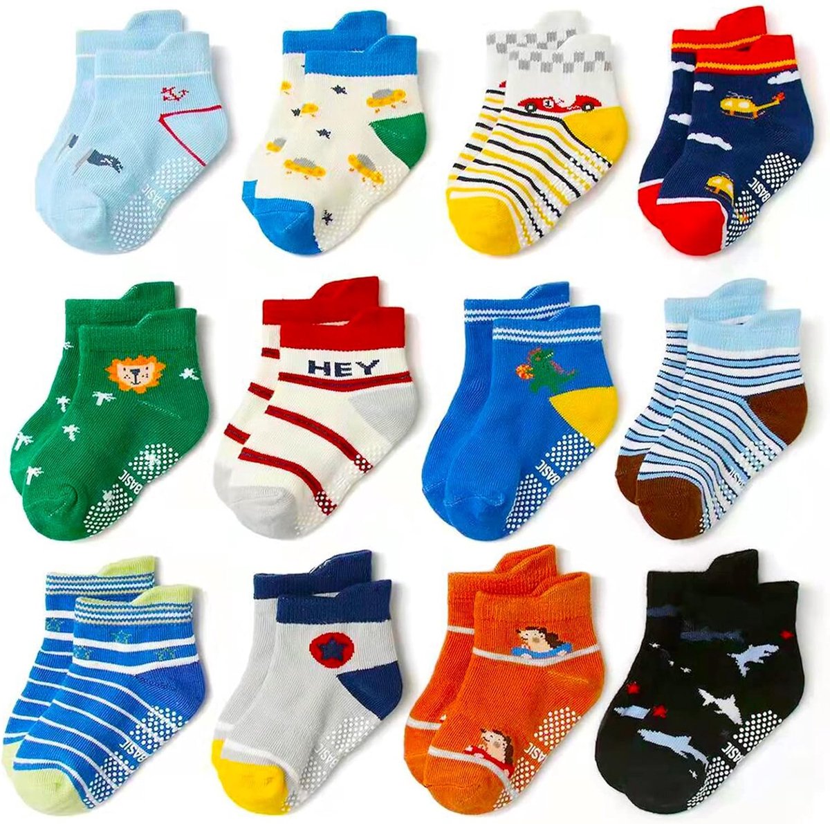 Sokken voor kinderen, ABS-sokken voor jongens en meisjes, antislip, kinderen 0-6-12-18 maanden, 23-26, 27-30, voor 0-7 jaar, 1#haai, 1-3 Jaar