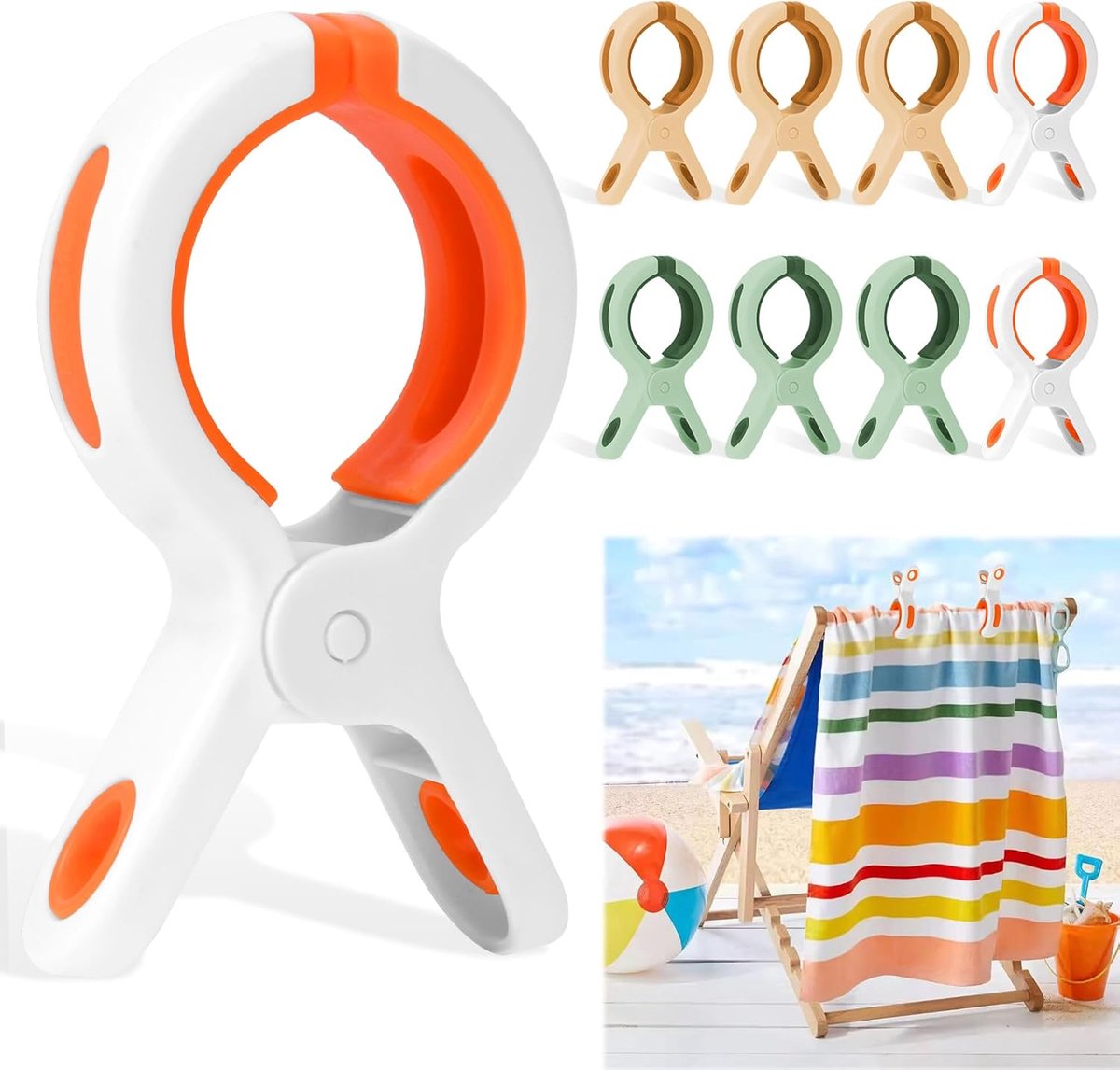 Sterke Strandstoelclips, 9 Stuks Grote Winddichte Wasknijpers, Strandhanddoekclips, Handdoek Clips Voor Ligstoelen, Voor Dagelijks Wassen, Badhanddoek, Beddengoed, Dikke Kleding, Strandstoelen