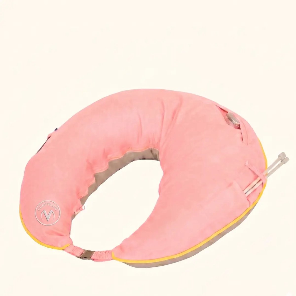 Crafteaze Maker's Pillow – Ergonomisch Haak- & Breikussen met Opbergvakken – Nek- en Armondersteuning – Khaki
