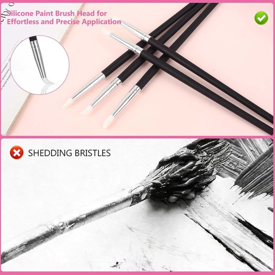15-delige siliconen penselenset voor schilderen op nummer, rubberen penseel, modelleerpenseel, doe-het-zelf kunst, nagelkunst, schildergereedschap, acrylaccessoires — afbeelding 3