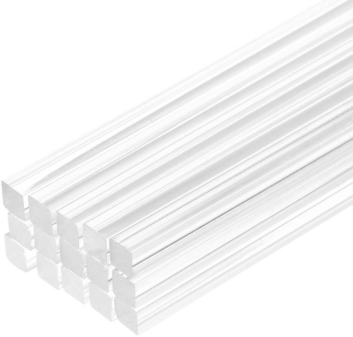 15 stuks acryl kunststof staven, vierkant, 3 mm x 300 mm, acrylstaaf, transparant, voor modelbouw, doe-het-zelf, architectuurmodelbouw, doe-het-zelf zandtafel