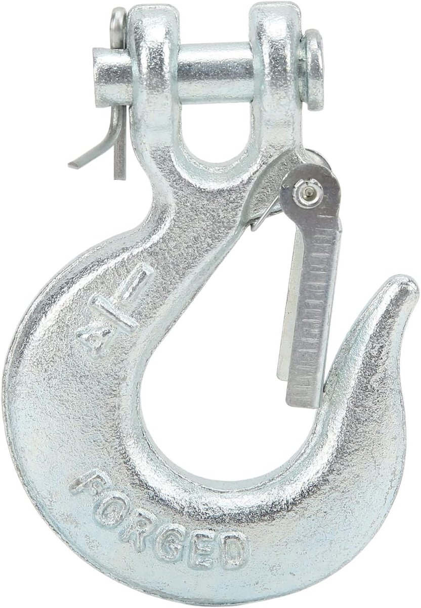 Aanhangerhaak, 1/4 inch ATV windhaak, kabellier, G70, gesmeed staal, vorkkophaak haak voor kabellier, voor aanhanger, vrachtwagen, trekker, kettingen, 7800 lbs draagvermogen