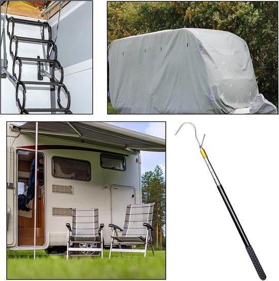 Teleskopstang met haak voor zonnescherm Keder, boothaken, stang met haak voor Seagull SE en Scuba SE zwembadrobot, luifelopener voor campers (Type 2) — afbeelding 5