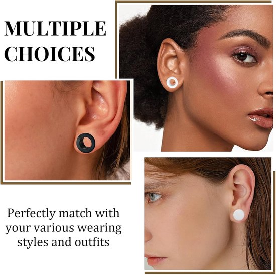 Tunnels, siliconen oordopjes tunnels flexibele vlees oortunnel dubbel uitlopende oordopjes expander oormeter 3/4/5/6/8/10/12/14/16/18/20mm oor stretcher piercing unisex — afbeelding 3