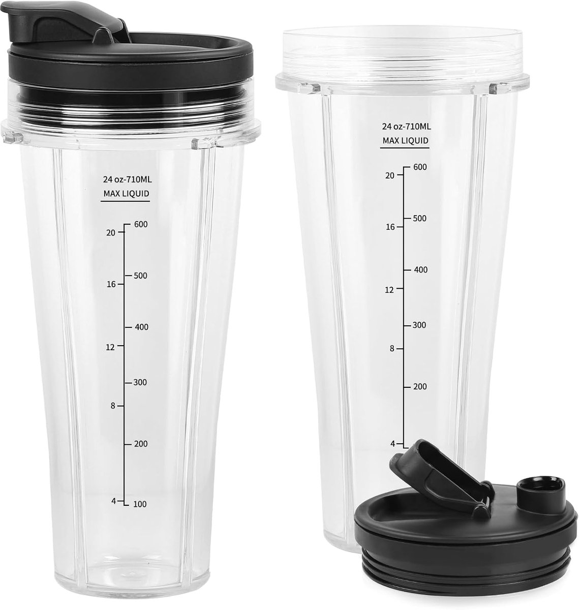 2-delige set mixerbekers 710 ml (24 oz) Compatibel met Ninja Blender & Mixer CB350EU BN800EU BN750EU BN650EU BN495EU CB100EU Vervangstukken voor Ninja keukenmachine