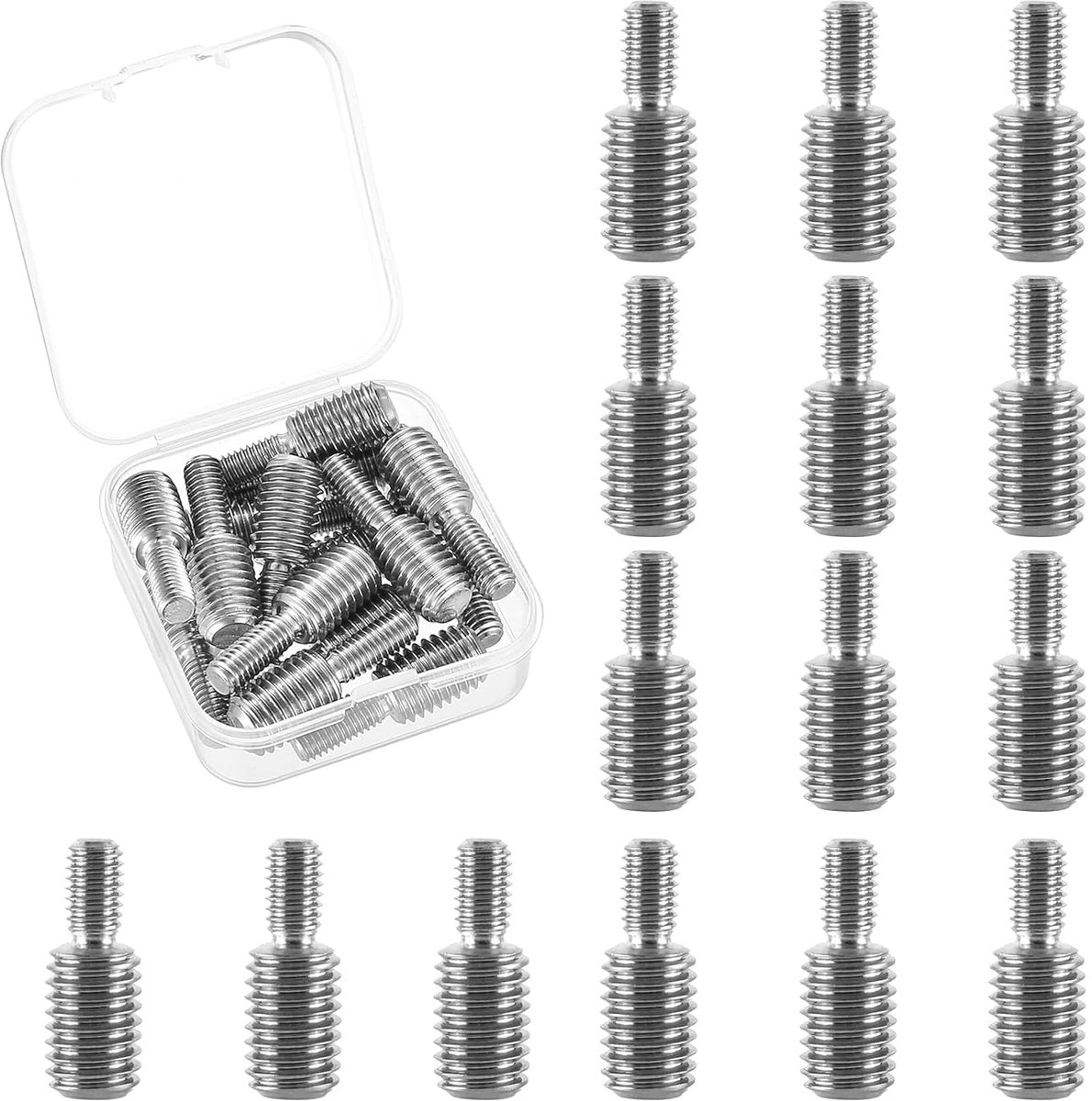 schroefdraadpennen M6x1 tot M10x1,5, roestvrij staal schroefdraadadapter, 15 stuks (M6x1 tot M10x1,5)