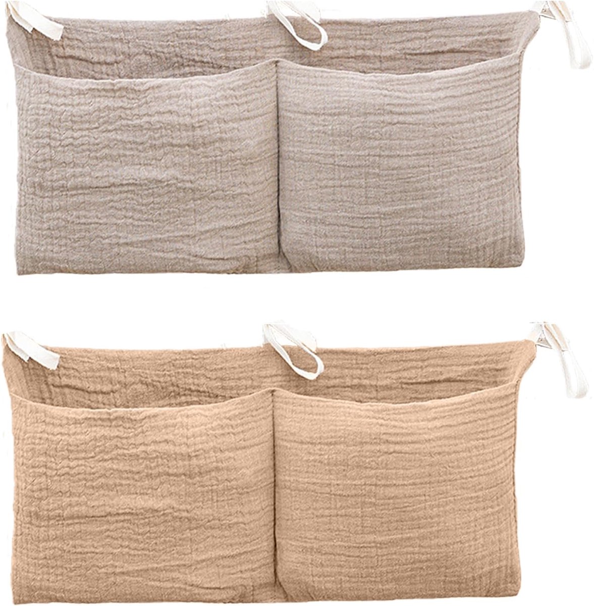 2 stuks babybedorganizer, babybed, kinderbed ophangen, bedhoekorganizer, luiercommode, luieropbergtas, bedtas, speelgoedtas, luiercaddy, ophangen aan wieg of commode