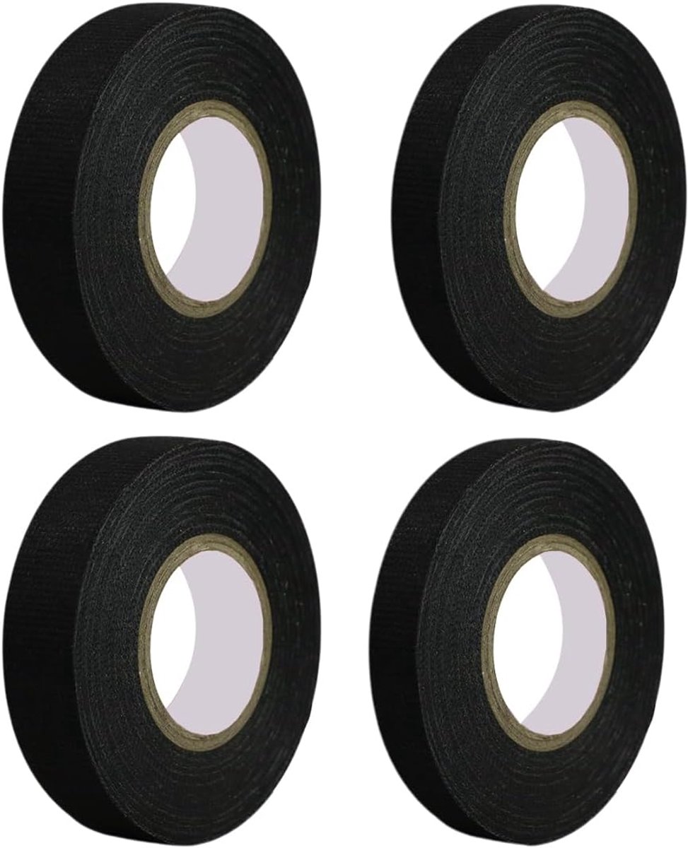 Isolatietape, 4 stuks, elektrische isolatietape, weefseltape, isolatietape voor kabelbundeling, zelfklevende isolatietape, hittebestendig, voor isolatie, repareren en bundelen