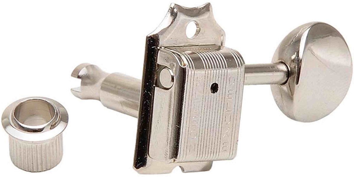 Kluson MC6LN Stemmechanieken voor gitaar Double Line, 6x links met ovale knoppen, nikkel