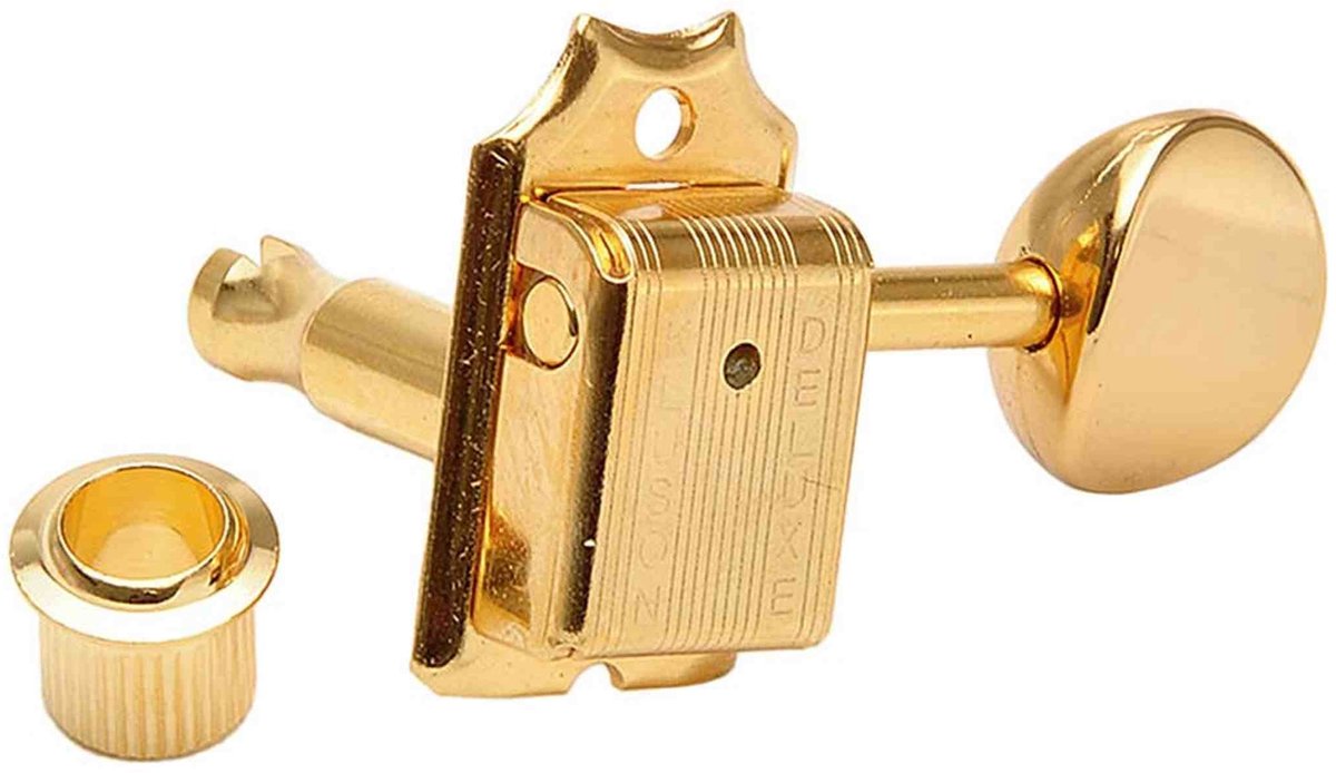 Kluson MC6LG Stemmechanieken voor gitaar Double Line, 6x links met ovale knoppen, goud