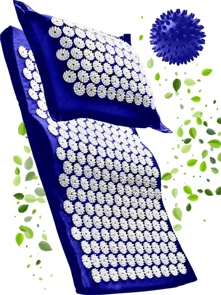 Acupressuurmat S-vorm met kussen - Massage mat - Acupunctuur effect - Vermindert stress - SnelShoppen