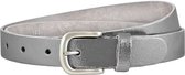 Landley Dames Riem Leer Metallic Zilver – Breedte 3 cm – Leren Vrouwen Riem - Lengte totaal 110 cm / Riemmaat 95