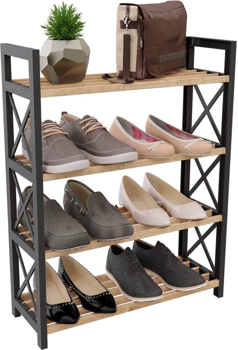 Asir - Multifunctionele plank - Zwart - 46 x 18 x 64 cm