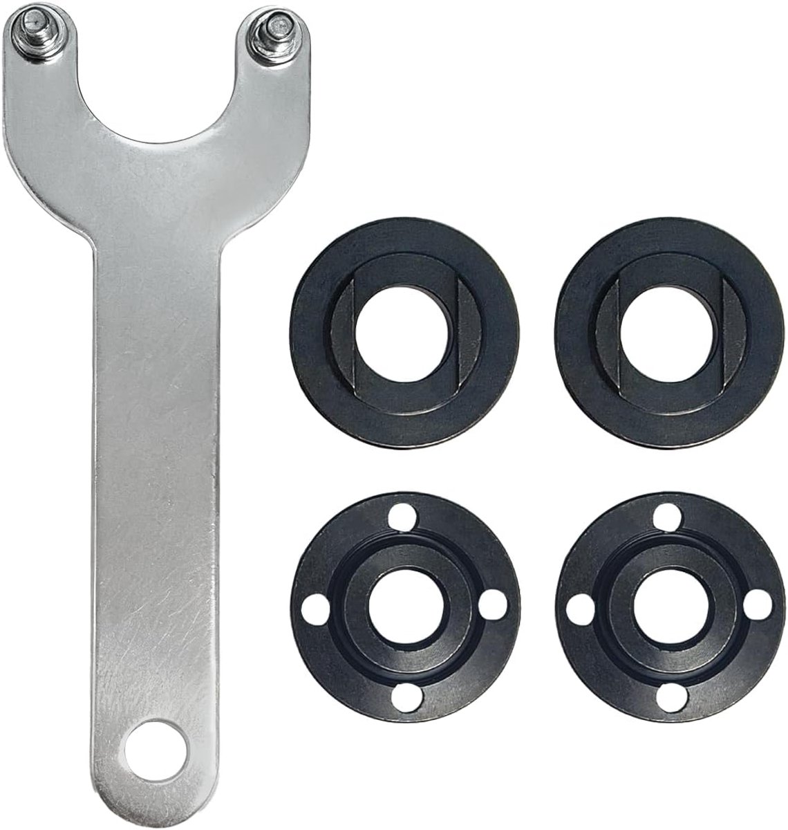 125 mm sleutel voor haakse slijper met flens, 5 stuks, compatibel met Dewalt/Makita/Bos, gegoten metaal, voor verschillende hoekmodellen