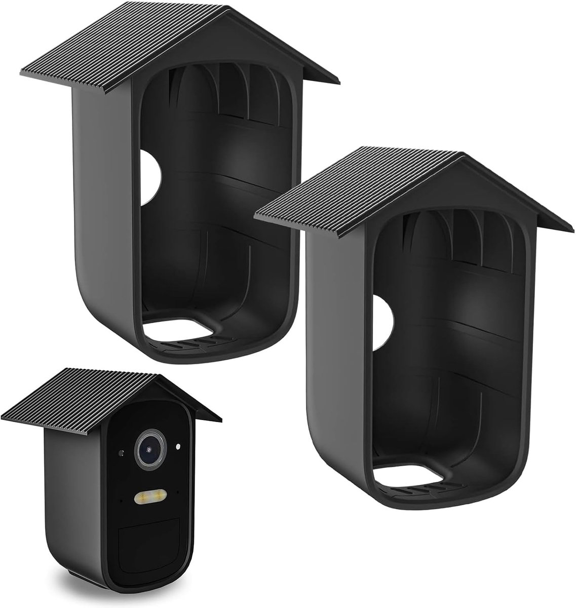 2 Stuks Weerbestendige Siliconen Hoes voor EufyCam 2C/2C Pro - Zwarte Waterdichte Camerabescherming, Zacht en Duurzaam voor Binnen