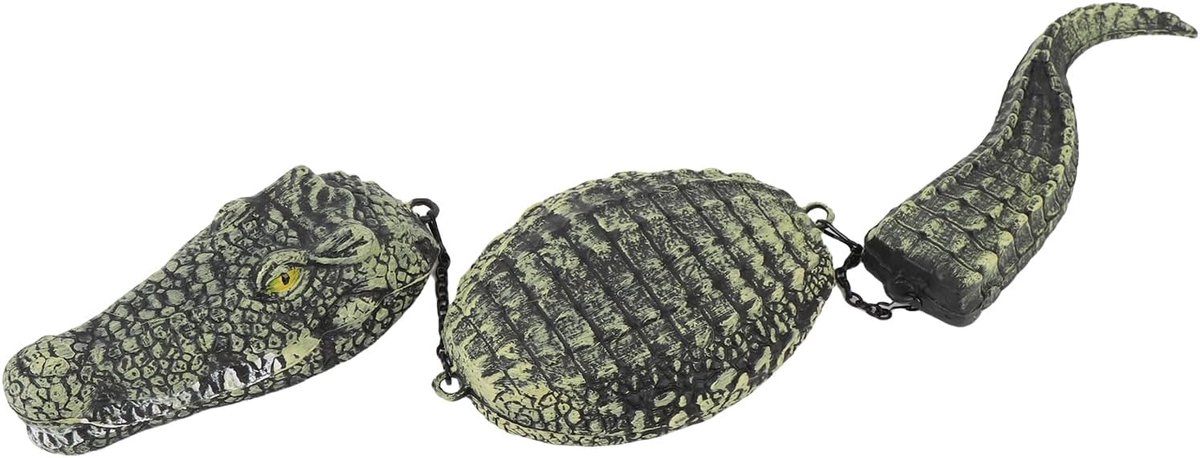 3 Segment Zwevende Alligator Dekoze, Plastic Nep Krokodil Dier Beeldjes Watervijver Decoraties Realistische Alligator Drijvende Lokvogel voor Zwembad Buiten Tuin Decor en Grap