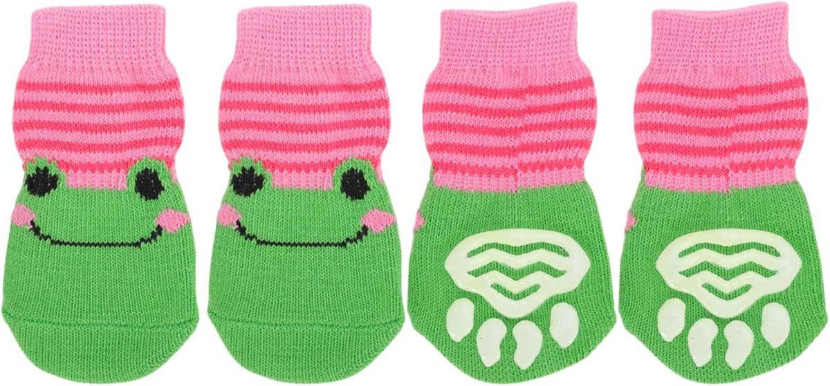 antislip, vorkpatroon, sokken, hond, katten, huisdier, binnensokken, pootbescherming en tractie dankzij siliconengel voor honden en katten, 1 set (4 stuks), klein