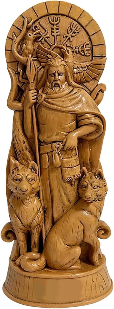 Patron Saint Odin Thor Loki Hars Craft Mythe Legend Standbeeld Ornamenten Home Studie Decoratie Nordic Gods Figuren (Odin)