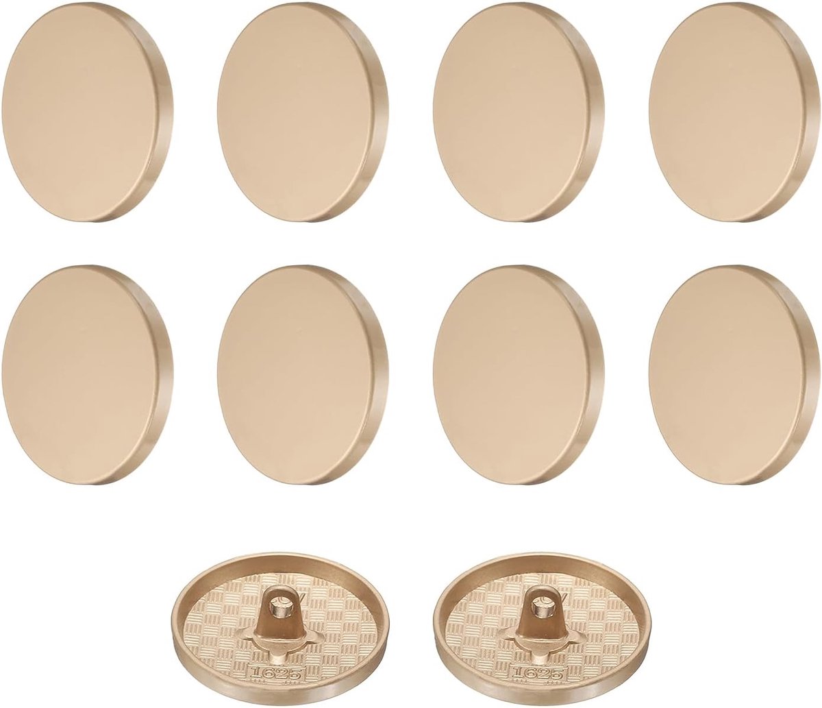 Knopen 25 mm metalen platte knoppen om op te naaien ronde knutselknopen voor kleding, broeken, jassen, blazers, overhemden, pakken, decoreren, handwerk, zelf maken, mat goud