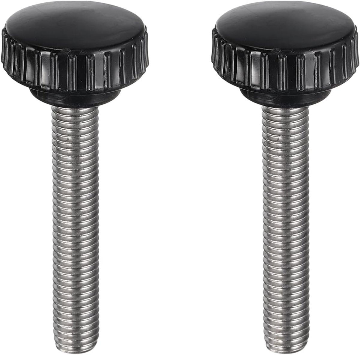 2 stuks kartelschroeven met schroefdraad M10 x 60 mm ronde kop schroef ronde greepschroef klemknoppen 30 mm handknoppen roestvrij staal 304 duimschroeven spanschroef voor industriële machine
