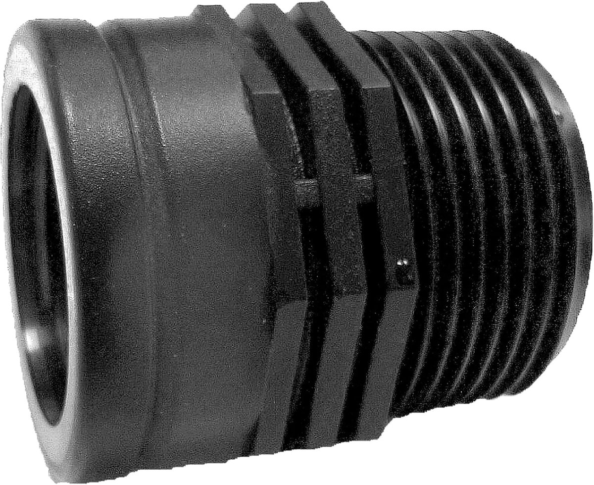 725494 – verloopstuk mannelijk/vrouwelijk 1 ½ inch x 1 ¼ inch van polyethyleen, verloopstuk met schroefdraad van anderhalve inch (mannelijk) en 1/4 inch (vrouwelijk), robuust en met standaardmaten