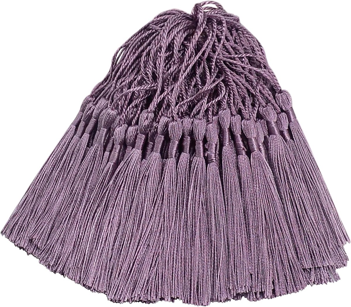 100 stuks mini zijdeachtige kwasthangers, handgemaakt, hangend, knutselen, cadeau voor doe-het-zelf bladwijzers, sieraden maken, tas, sleutelhanger, decoratie, slinger en feestaccessoires (donkere