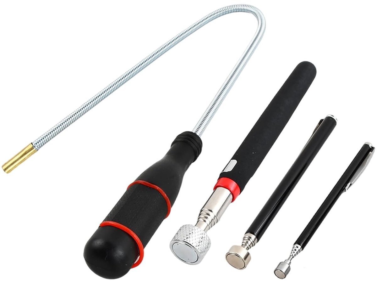 Magnetische veeggereedschap, magnetisch, flexibel, met zakclip, uittrekbaar, voor schroeven, moeren, bouten