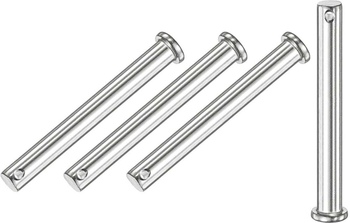 METERXITY Set van 4 vorkpennen met één gat, M10 x 90 mm, platte vorkpennen van roestvrij staal 304/vaste onderdelen/bootaccessoires, verbindingsscharnier