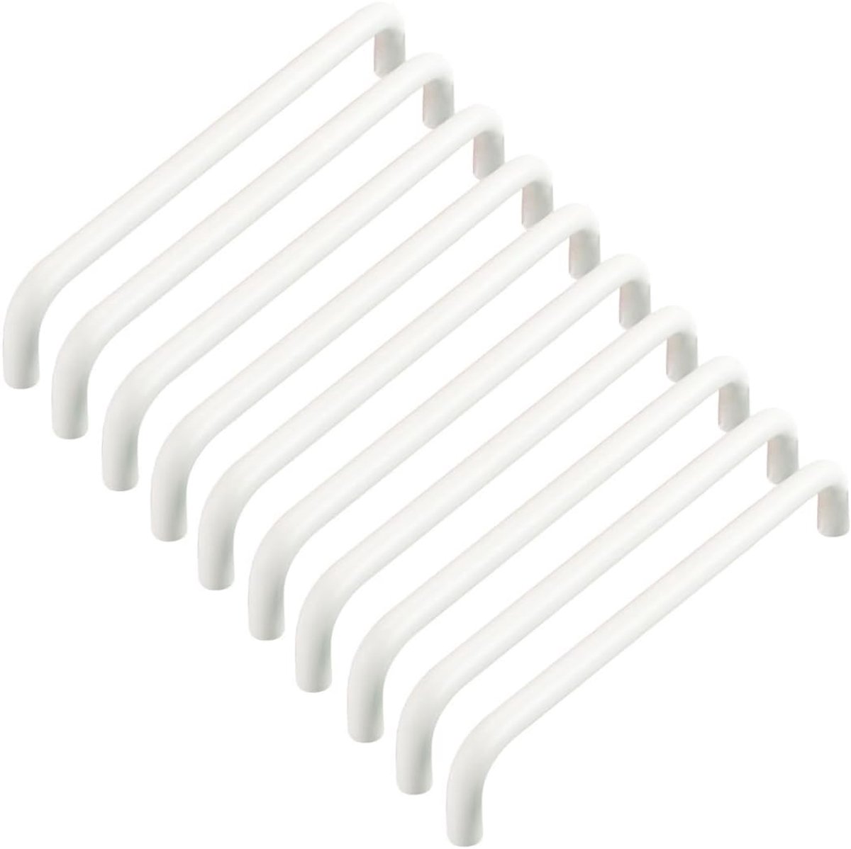 10 stuks meubelgrepen, keukenkastgrepen van aluminium, boorgatafstand 128 mm, witte stanggrepen, ladegreep met schroeven voor kinderkamer, kledingkast