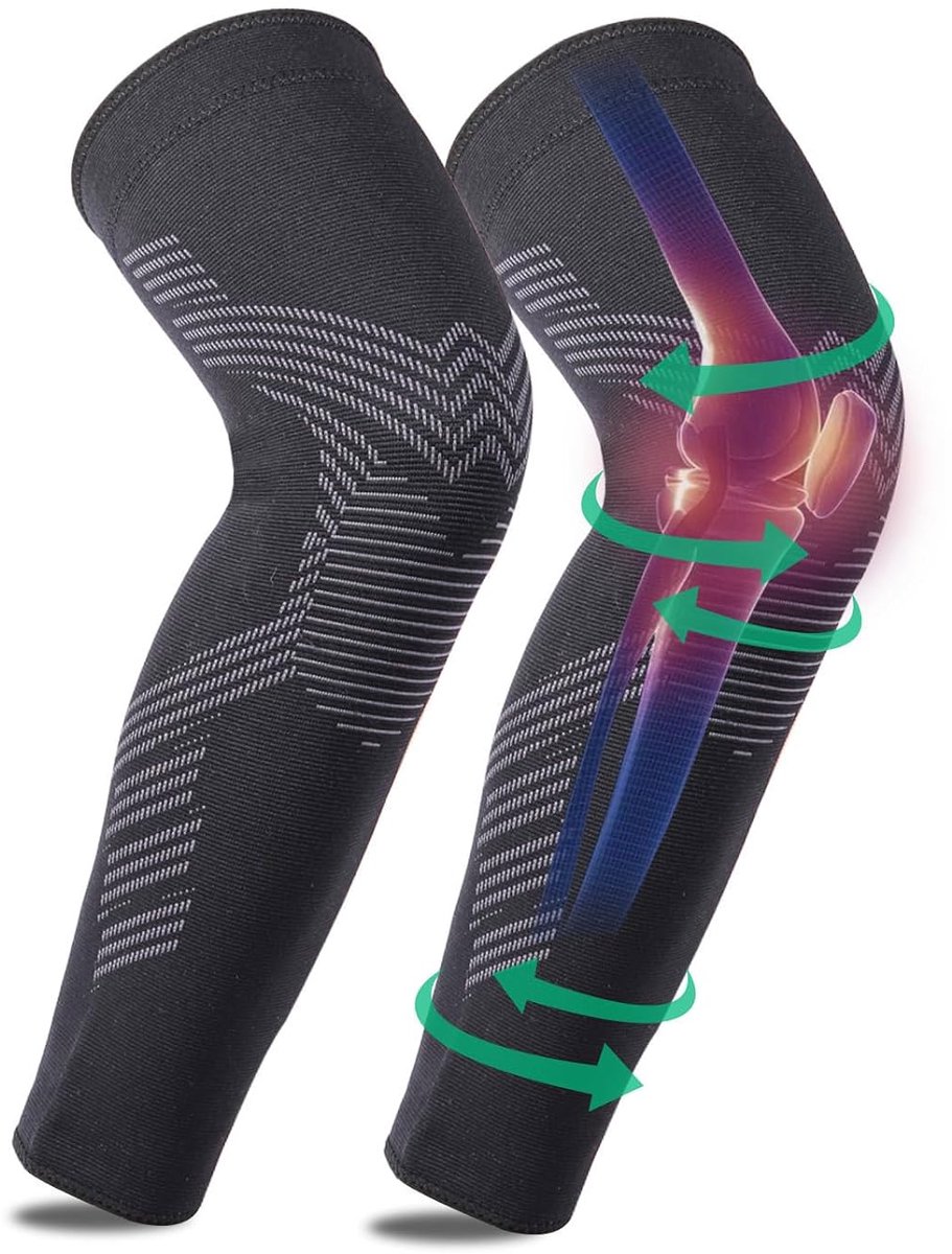 Compressieondersteuning voor kniebandage sport, knie- en beenmouwen V2, kniebrace artrose, kniebeschermers voor vrouwen/mannen, ondersteuning van gewrichtspijn, gewrichtsschade