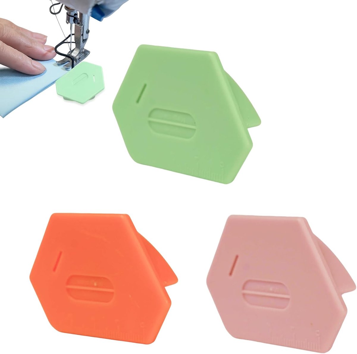 Set van 3 magnetische naaigidsen met snelsnijder, nauwkeurig naaigereedschap voor naaimachine, veelzijdige accessoires met trekkoord, ideaal voor professioneel naaien en