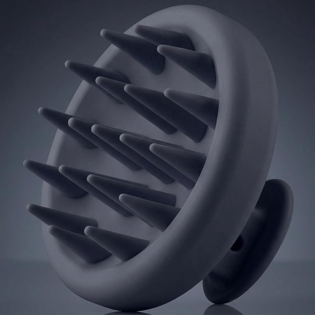 Massaborstel voor de hoofdhuid, 100% siliconen, scalp-massageapparaat voor mannen en vrouwen, bevordert haargroei en hoofdhuidverzorging, hoofdmassageborstel (Graphite Shade)