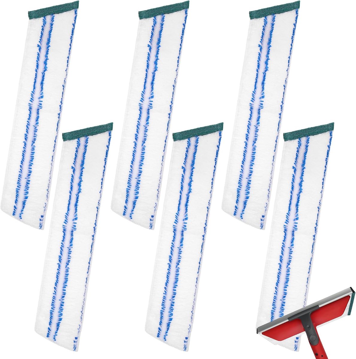 6 stuks vervangende microvezelovertrekken, compatibel met Vileda Profi ruitenwissers, 2-in-1