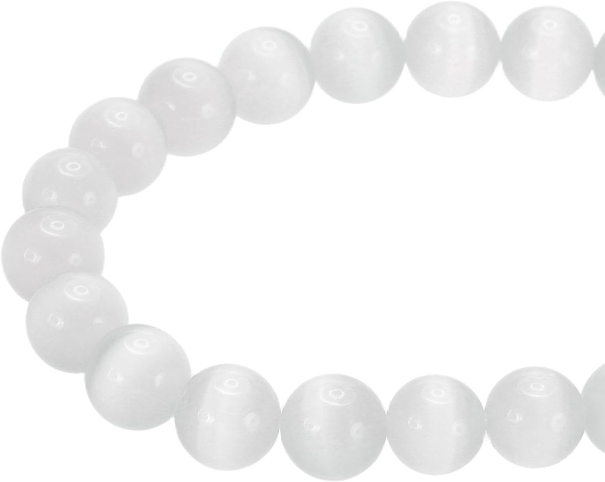 10 mm natuurlijke heldere kwarts losse kralen, kristallen ronde stenen streng kralen edelsteen losse kraal spacer kralen voor sieraden maken doe-het-zelf ketting armband, wit