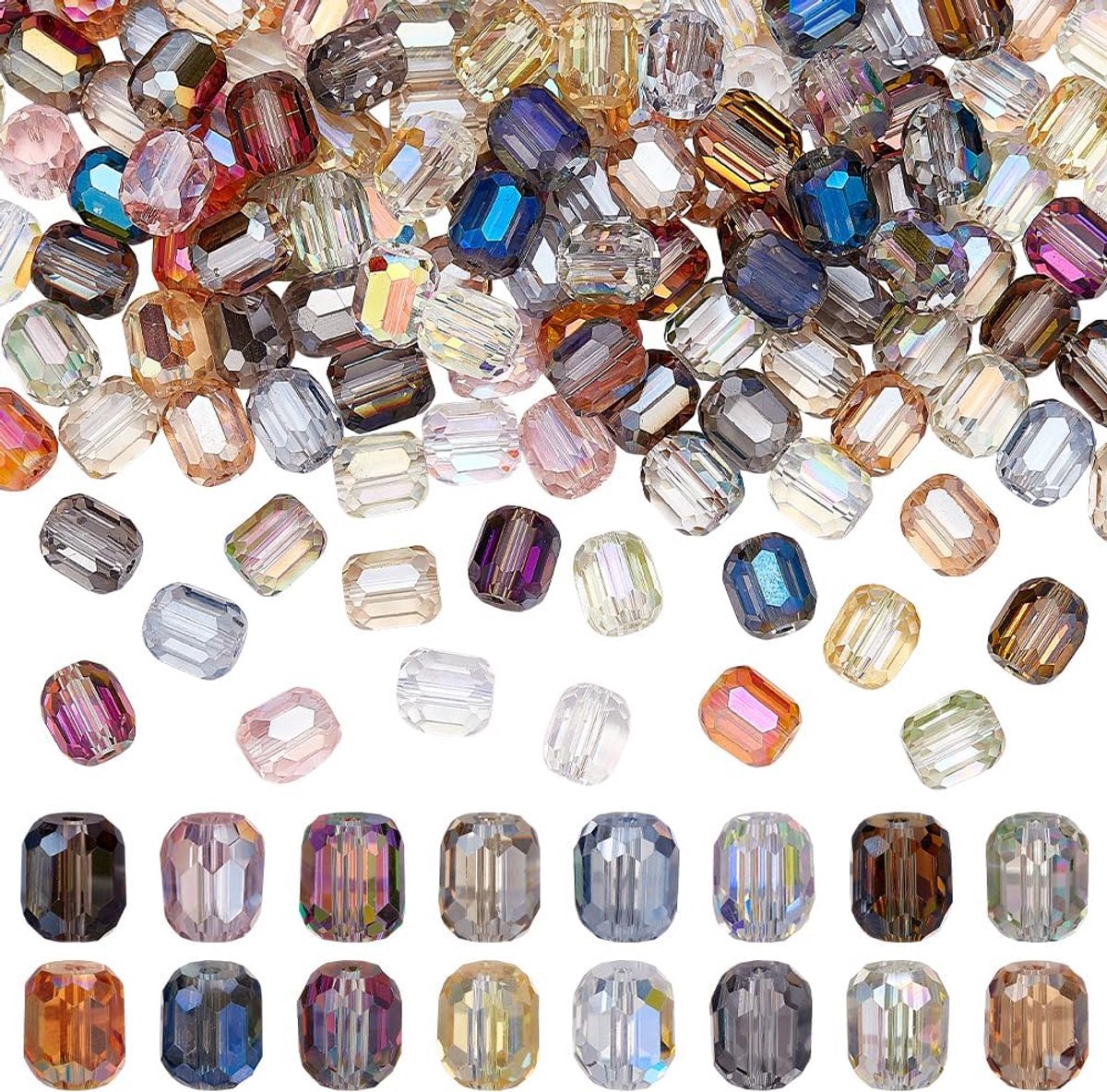 Kralen 8 mm grote kolomkristallen kralen gegalvaniseerd glas kralen voor het maken van sieraden, armbanden, halskettingen en oorbellen