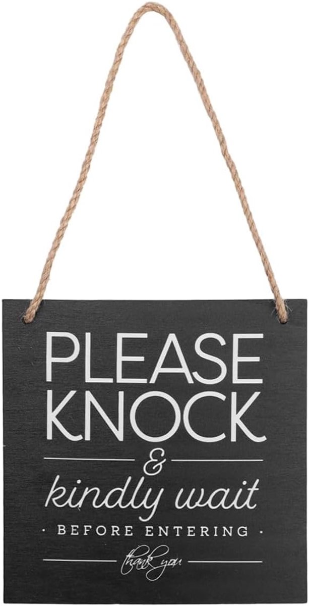 deurbordje 'Niet storen' met 'Klop op de achterkant' Houten deurhanger Houten ambachtelijke hangende plaquette 15x15cm