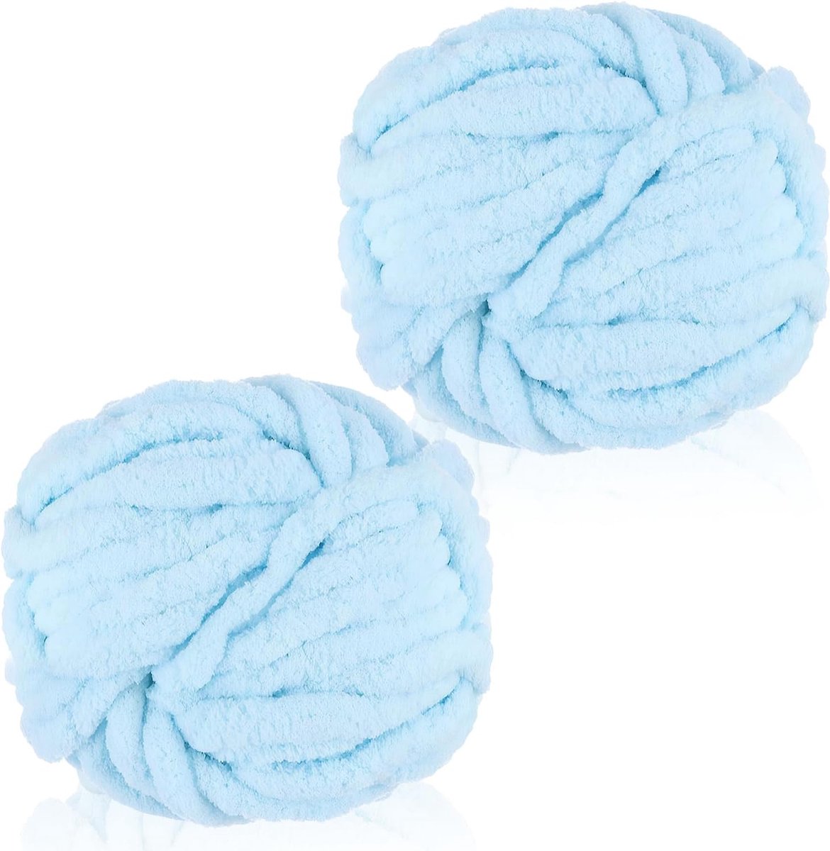 breiwol 250 g × 2, chenille-garen voor haken en breien, grof garen om te haken, dikke wol voor deken, kussen, huisdierbedden, tassen, hoeden, sjaals