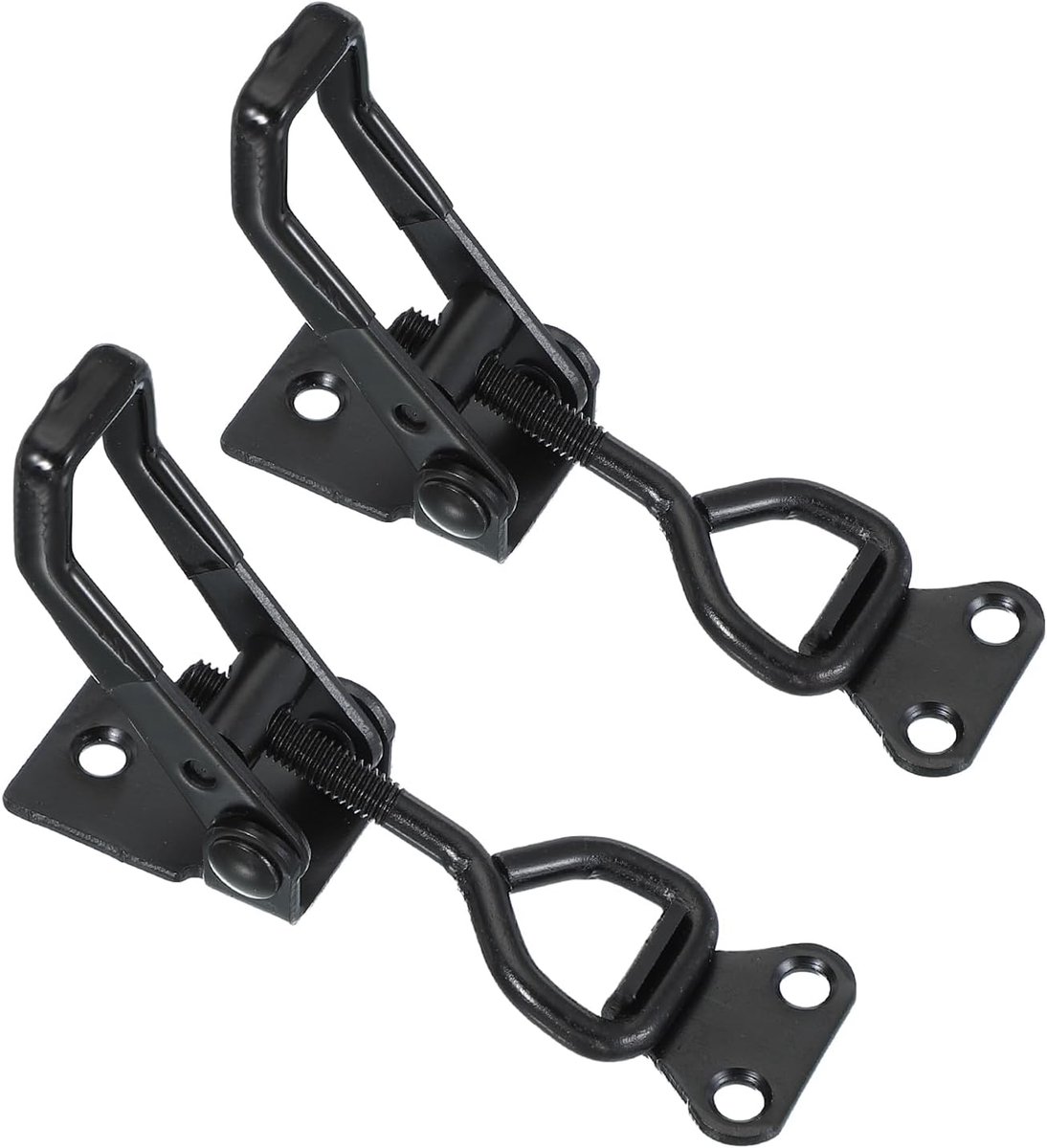 Toggle Latchesklem 4002 Stijl, 2 Stuks Koolstofstaal Verstelbare Toggle Klemmen Snelle Uitwerp Hasp Latches 177 Kg Draagvermogen voor Doosdeksel Jig, Zwart