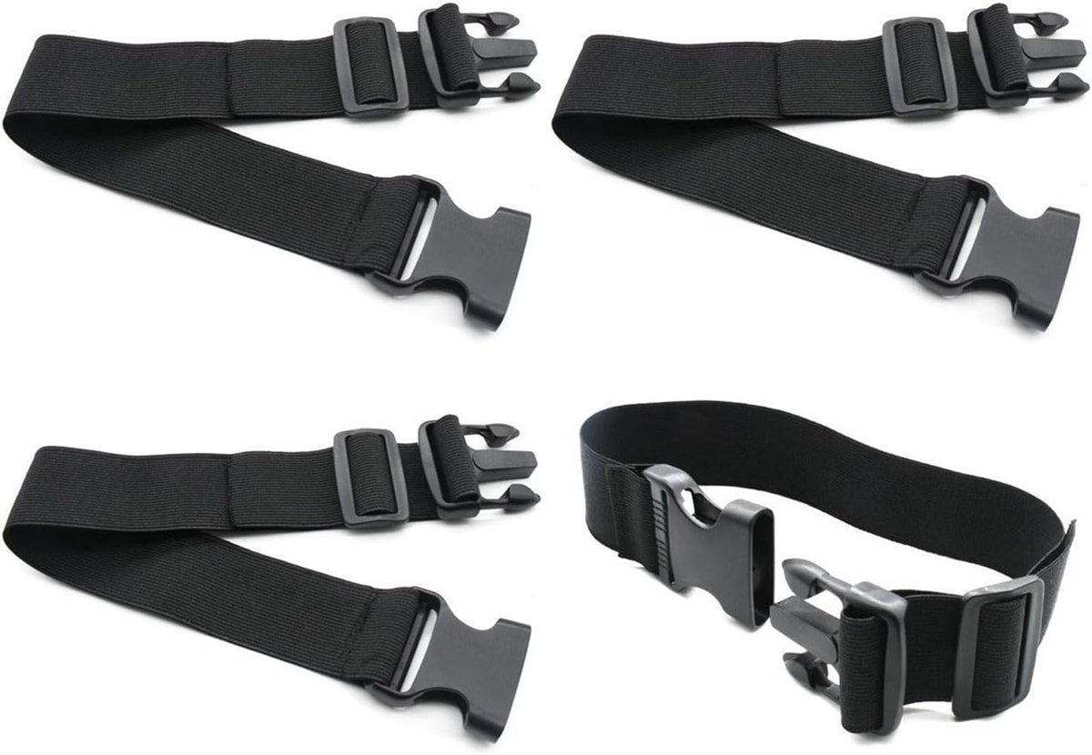 4 stuks riemverlenging voor heuptassen, buiktasverlenging, 5 x 40 cm, verstelbare riem, tasriemverlenging voor de meeste tassen en riemen