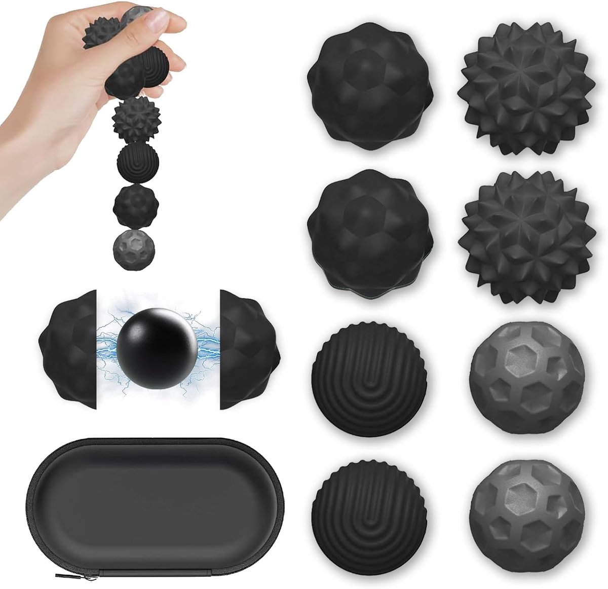 8 stuks magnetisch fidget-speelgoed, magnetische sensorische ballen als sensorisch speelgoed, stressballen met siliconen hoes, perfect tegen stress en onrust (geschikt voor volwassenen of
