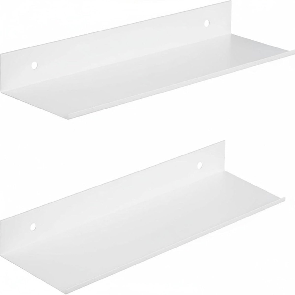 2-pack planken – zelfklevende fotoplank voor muren, geen spijkers of boren, zwevende planken voor badkamer, keuken, slaapkamer, douche (40 cm) (Biały)