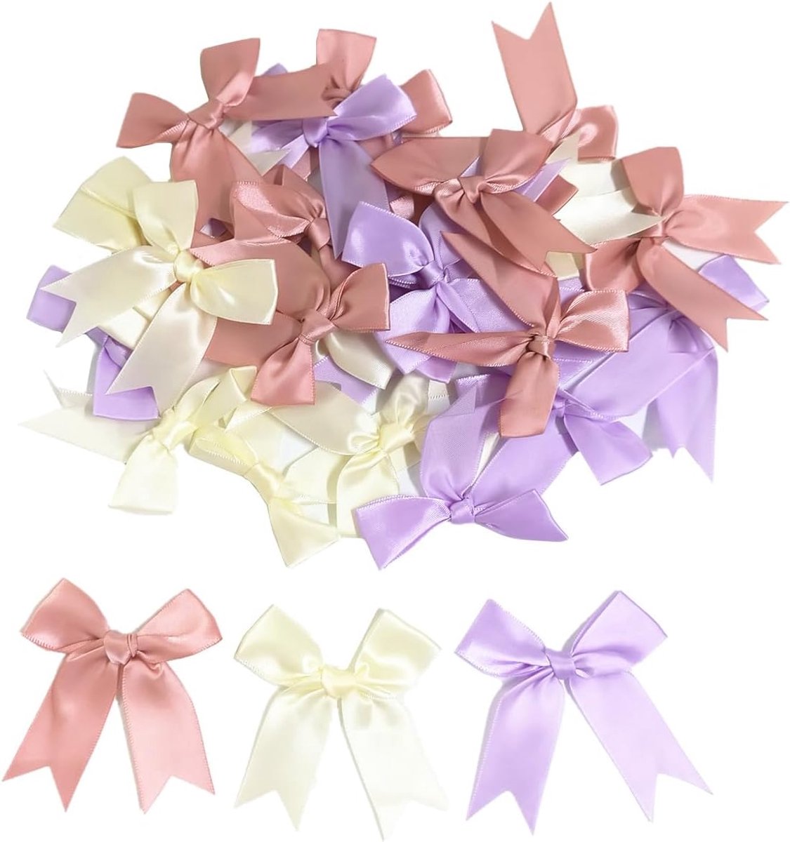 Satijnen linten, 30 stuks, 8 cm, grote decoratieve strikken voor doe-het-zelf handwerk, geschenkverpakking, bruiloft, feest, taartdecoratie, snoep, zakjes, haaraccessoires (B)