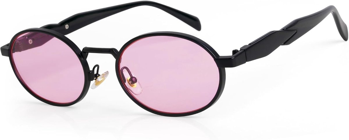 Ovale Zonnebril Dames Heren, Mode Hippie Kleine Ovale Zonnebril Vrouwen Mannen, Vintage Klassieke Steampunk Bril UV400 Bescherming