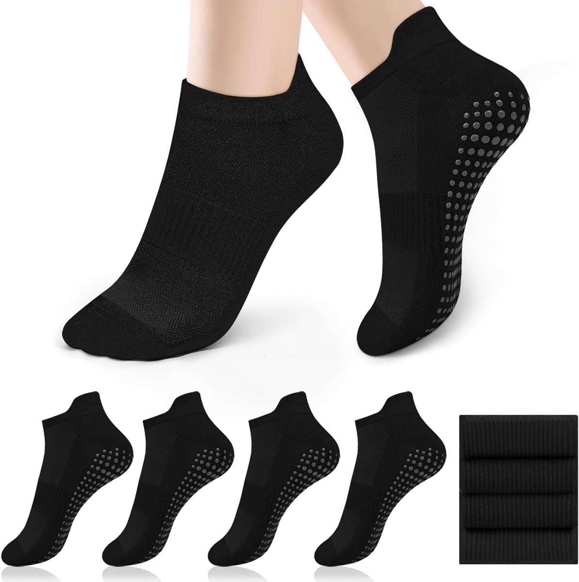 Sokken, pilates, comfortabel, antislip, voor dames en heren, ademende sportsokken met antislip punten, eenheidsmaat 36-41